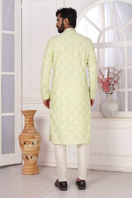 Arihant Rai Sinha Embroidered Pista Green Kurta Set 