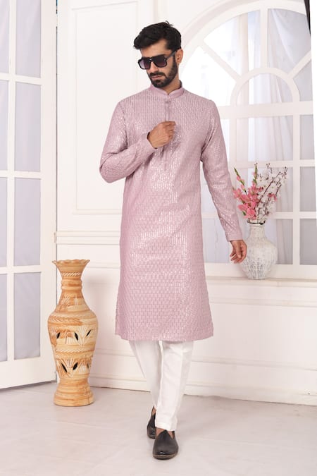 Arihant Rai Sinha Embroidered Purple Straight Kurta Set 