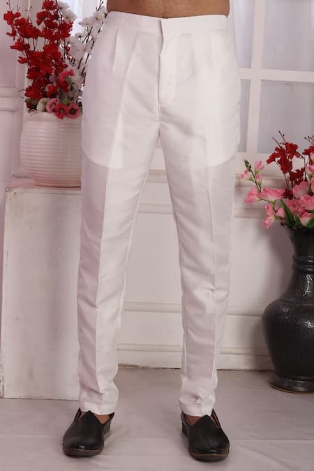 Buy_Arihant Rai Sinha_Green Silk Embroidery Kurta And Off White Pant Set _Online_at_Aza_Fashions