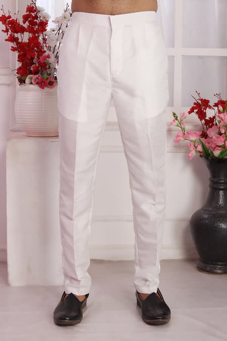 Buy_Arihant Rai Sinha_Gray Silk, Chanderi Mirrors, Embroidery Grey Kurta Set With Aligadhi Pant _Online_at_Aza_Fashions