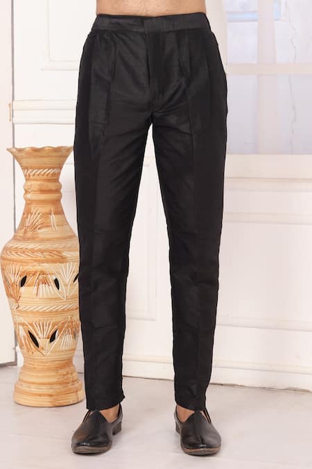 Buy_Arihant Rai Sinha_Black Silk Embroidery, Mirrors Kurta Set 