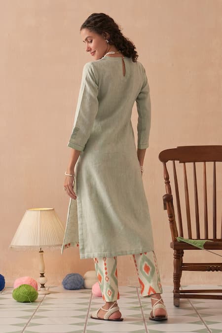 Kasturi Kundal Pastel Green Embroidered Kurta Set 