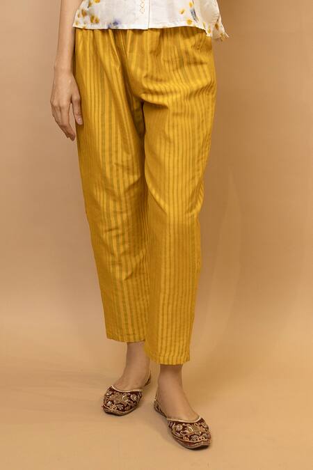 Krishna Mehta_White Silk, Chanderi Collared Marigold Floral Print Sleeveless Shirt Set _Online_at_Aza_Fashions