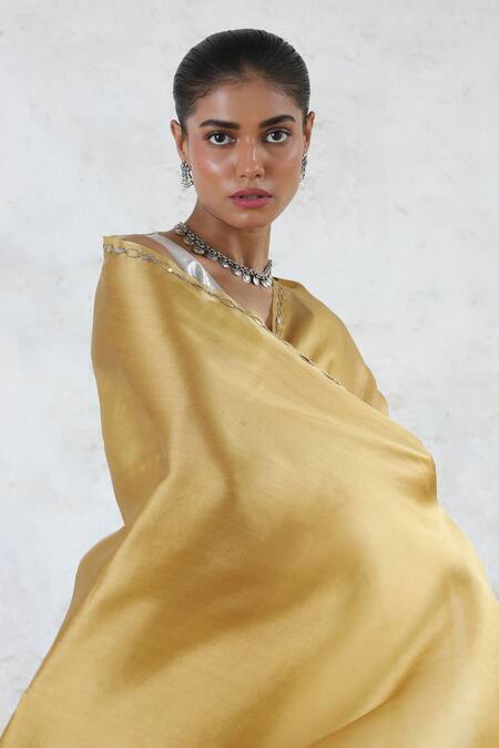 Buy Saksham & Neharicka Yellow Silk Satin, Organza Gota Patti, Embroidery Indrani Saree Online at Aza Fashions Buy_Saksham & Neharicka_Yellow Silk Satin, Organza Gota Patti, Embroidery Indrani Saree _Online_at_Aza_Fashions