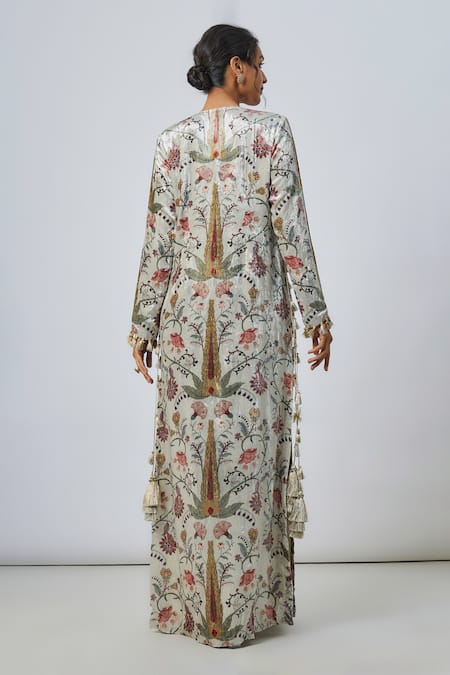 Payal Singhal Embroidered Yoke Velvet Kaftan 