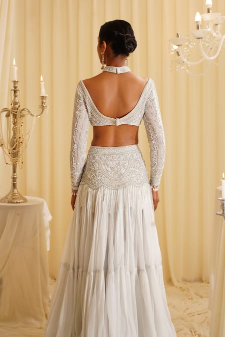 Jade By Ashima Halter Neck Embellished Co-ord Set 