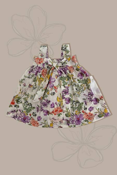 Shop Taramira Multi Color Cotton Embroidery Wildflower Whirlwind Dress at Aza Fashions Shop_Taramira_Multi Color Cotton Embroidery Wildflower Whirlwind Dress_at_Aza_Fashions