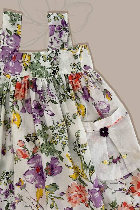 Taramira Multi Color Cotton Embroidery Wildflower Whirlwind Dress Online at Aza Fashions Taramira_Multi Color Cotton Embroidery Wildflower Whirlwind Dress_Online_at_Aza_Fashions