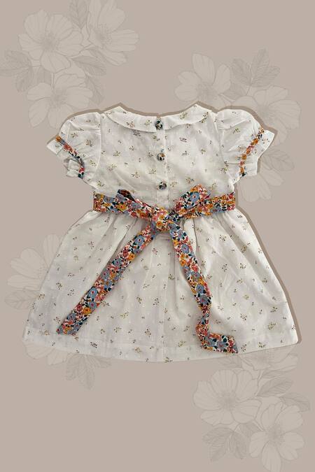 Shop_Taramira_White Cotton Sweet Pea Dress_at_Aza_Fashions