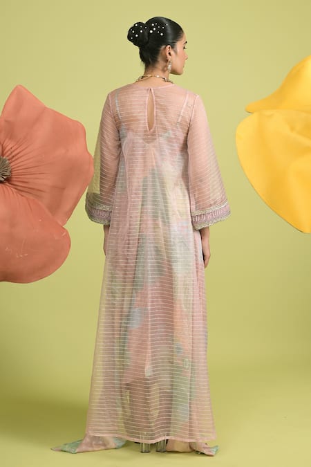 Rishi and Vibhuti Dusty Pink Kaftan & Maxi Set 