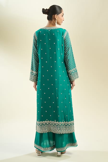 Anushree Reddy Floral Embroidered Straight Kurta Set 