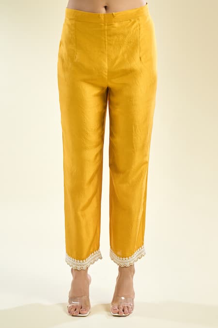 Anushree Reddy Yellow Pearls Open Neck Floral Embroidered Kurta Set Online at Aza Fashions Anushree Reddy_Yellow Pearls Open Neck Floral Embroidered Kurta Set _Online_at_Aza_Fashions