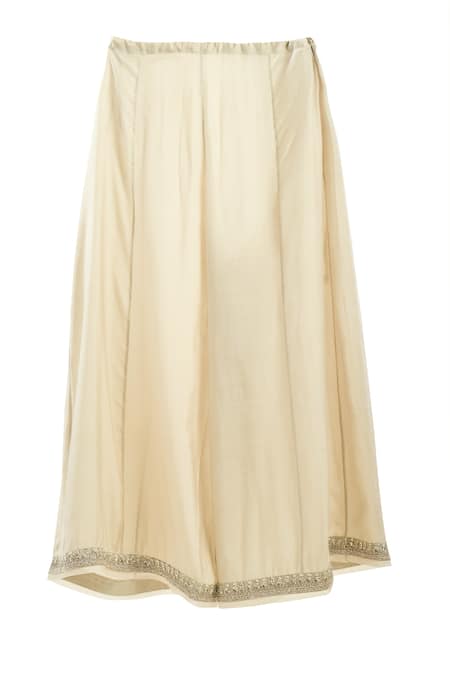 Anushree Reddy_Ivory Sequins, Beads, Embroidery Open Neck Floral Kurta Pant Set _at_Aza_Fashions