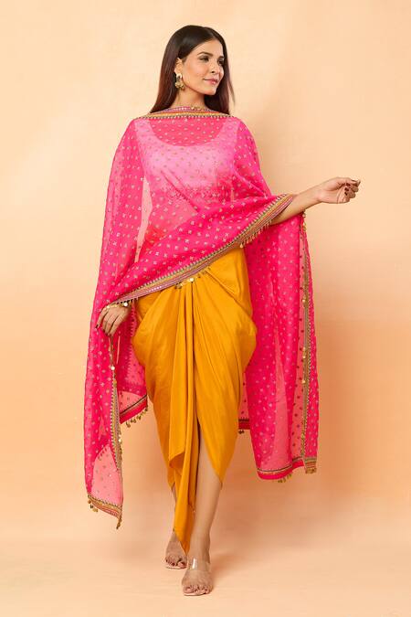 Buy Debyani + CO Pink Sequin Embroidered Dupatta Online at Aza Fashions Buy_Debyani + CO_Pink Sequin Embroidered Dupatta_Online_at_Aza_Fashions