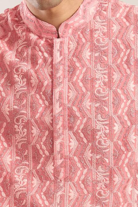 Kasbah Pink Embroidery Chikankari Straight Kurta at Aza Fashions Kasbah_Pink Embroidery Chikankari Straight Kurta_at_Aza_Fashions