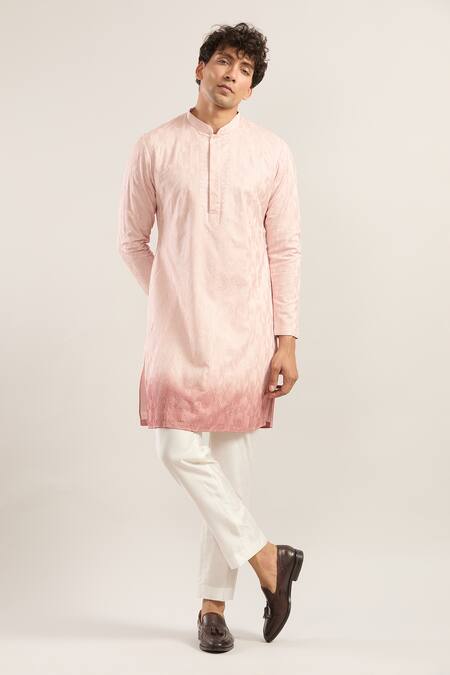 Rng Safawala Pink Embroidery Ombre Chikankari Kurta Set at Aza Fashions Rng Safawala_Pink Embroidery Ombre Chikankari Kurta Set_at_Aza_Fashions