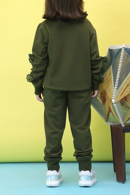 Petite Pomme Frilled Full Sleeve Top & Jogger Set 