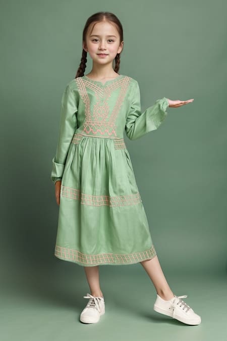 Samyukta Singhania Girls Fit And Flare Dress 