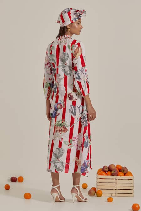 Chrkha Floral Striped Dress 