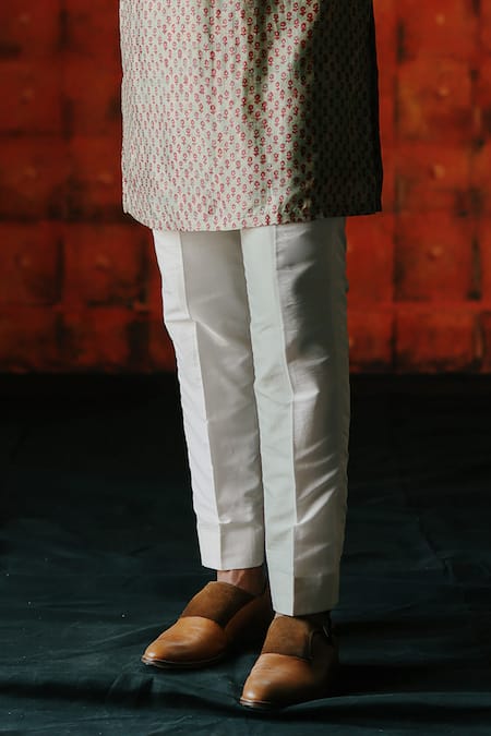 Buy_Drishti & Zahabia_Multi Color Silk, Cotton Mint Printed Kurta Set _Online_at_Aza_Fashions