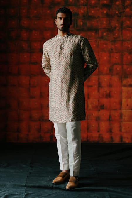 Drishti & Zahabia Mint Printed Kurta Set 