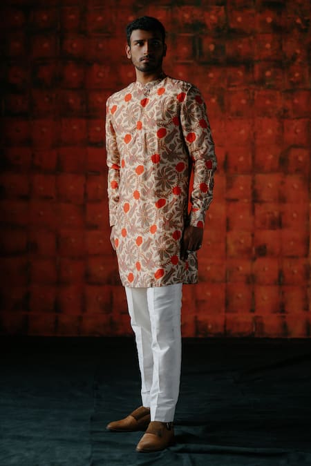 Drishti & Zahabia Ivory Printed Kurta Set 