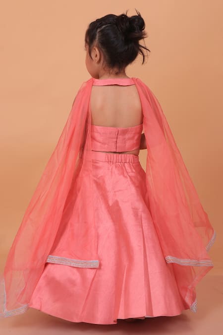 Turqidz By Shweta Aggarwal Pastel Pink Embroidered Lehenga Set 