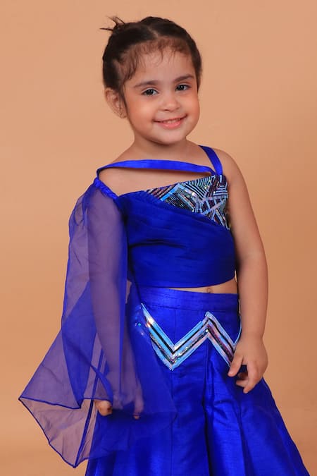 Turqidz By Shweta Aggarwal Electric Blue Embroidered Kurta Set 