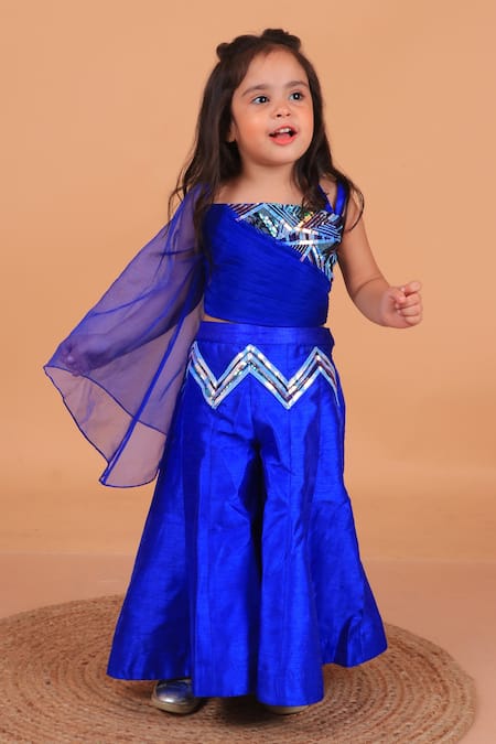 Turqidz by Shweta Aggarwal Electric Blue Embroidered Kurta Set 