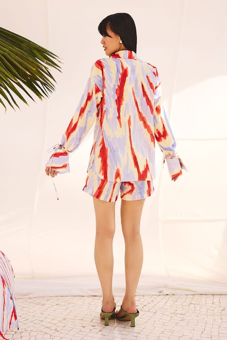 ZiP by Payal & Zinal Multi Tie Detail Shirt & Shorts Set 