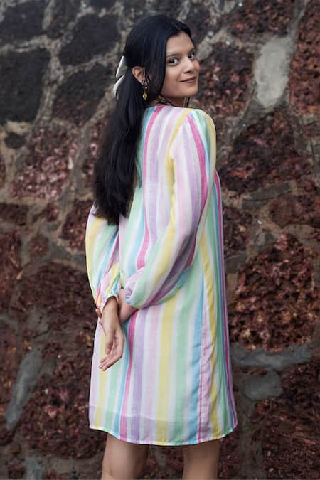 RAAS LIFE Candy Stripe Short Dress 