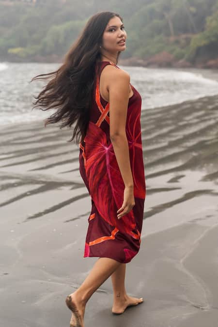 RAAS LIFE Mazia Paan Print Halter Neck Dress 