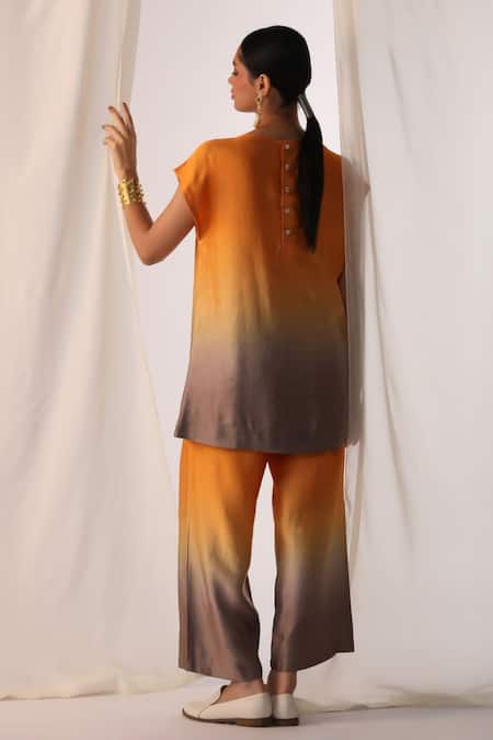 Myoho Multicolor Hand Embroidered Top & Pant Set 
