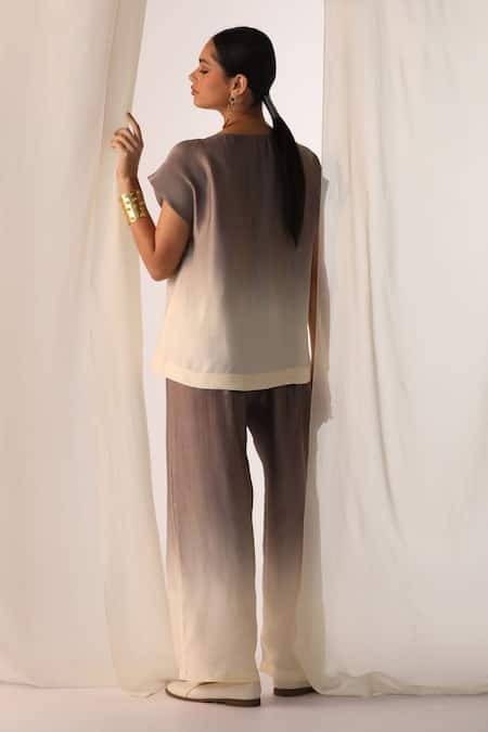 Myoho Ombre Hand Embroidered Top & Pant Set