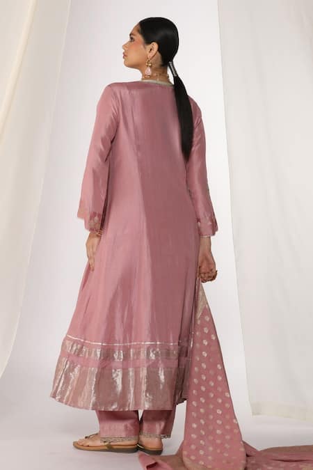 Myoho Pink Hand Embroidered Kurta Set 