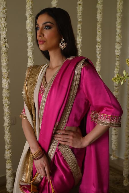 Shorshe Clothing Laddoo Satin Silk Saree 