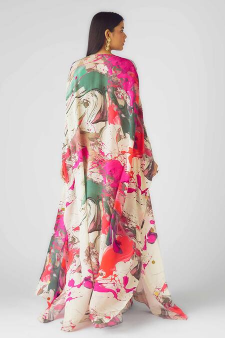 Shop Basanti - Kapde Aur Koffee Pink Crepe Beads Sweetheart Neck Embroidered Cape Set at Aza Fashions Shop_Basanti - Kapde Aur Koffee_Pink Crepe Beads Sweetheart Neck Embroidered Cape Set_at_Aza_Fashions