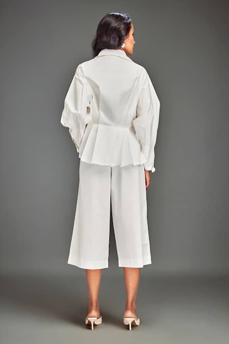 Deepika Arora White Structured Co-ord Set 