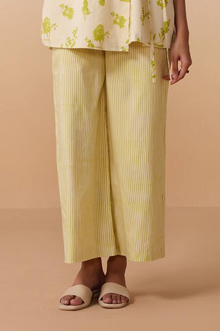 Dressfolk Ivory Cotton Embroidery Open Neck Floral Print Tunic And Pant Set at Aza Fashions Dressfolk_Ivory Cotton Embroidery Open Neck Floral Print Tunic And Pant Set_at_Aza_Fashions