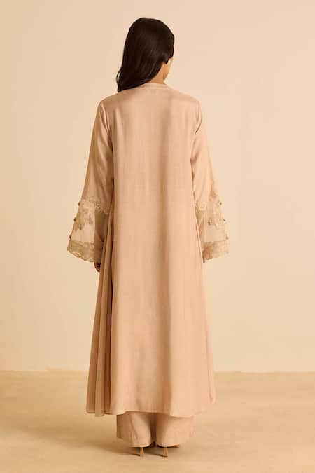 Inej Peach Embroidered Suit Set 