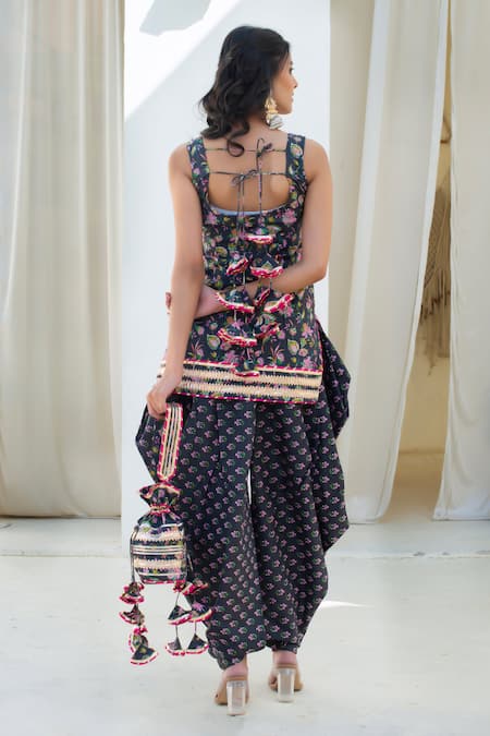 Pomcha Jaipur Printed Cotton Kurta Set With Dupatta 