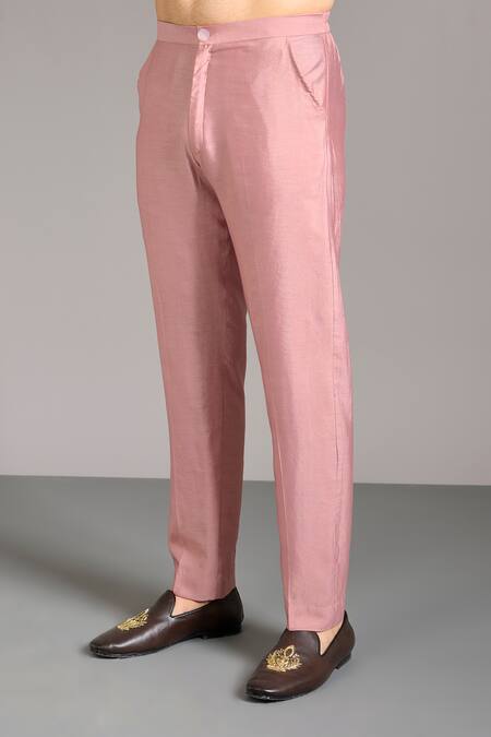 Shop_Rabani & Rakha_Pink Silk, Cotton Embroidery, Sequins Thread Bundi Kurta Set _Online_at_Aza_Fashions