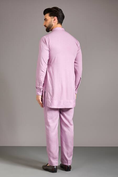 Buy Rabani & Rakha Purple Silk, Cotton Zari, Embroidery Indo Jacket Kurta Set Online at Aza Fashions Buy_Rabani & Rakha_Purple Silk, Cotton Zari, Embroidery Indo Jacket Kurta Set _Online_at_Aza_Fashions