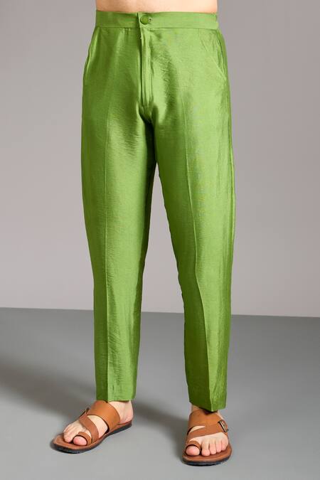 Rabani & Rakha Green Gingham, Cotton, Silk Zari, Sequins Lime Leheriya Bandhini Kurta Set Online at Aza Fashions Rabani & Rakha_Green Gingham, Cotton, Silk Zari, Sequins Lime Leheriya Bandhini Kurta Set _Online_at_Aza_Fashions