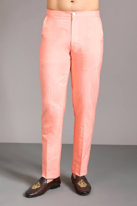 Rabani & Rakha_Peach Cotton, Silk Sequins Gorgette Kurta Set _Online_at_Aza_Fashions