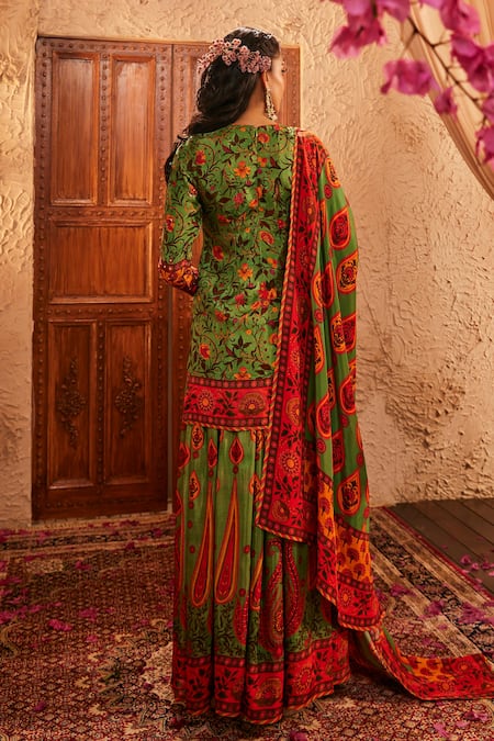 The Royaleum Multi Colour Paisley Sharara Set 