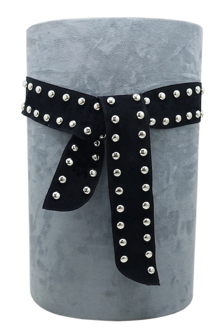 Trov Black Suede Studded Designer Belt 