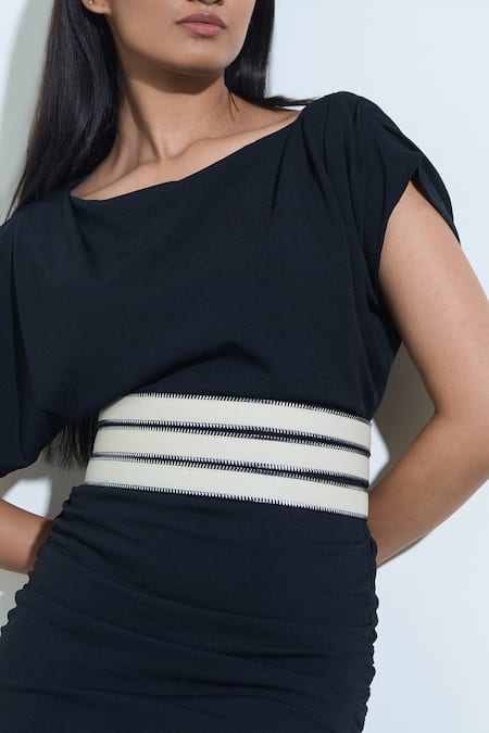 Trov White Cora Denim Belt 