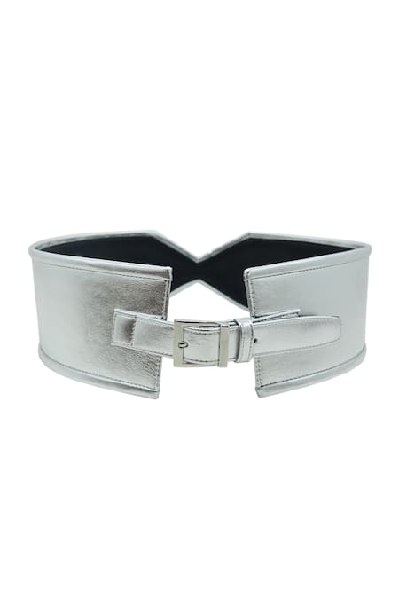 Trov Structured Silver Leather Ezra Belt 