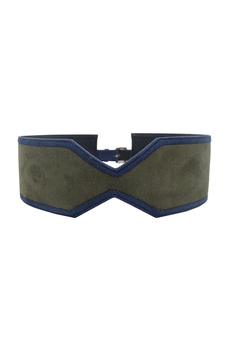 Trov Structured Suede Belt With Dual Finish 